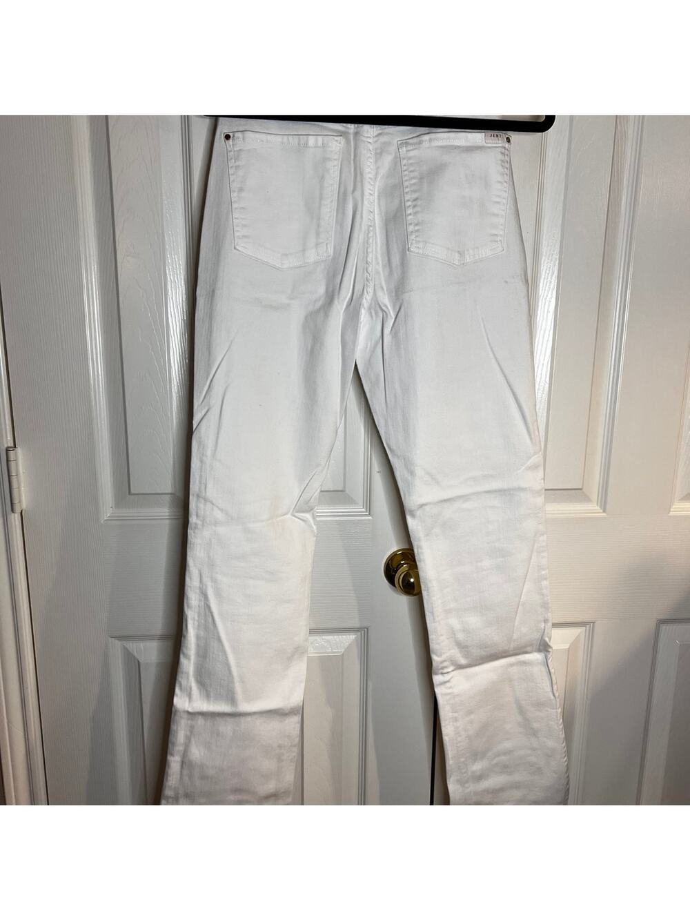 White Stretch Jeans Size 10 Women's Straight Leg Denim Pants